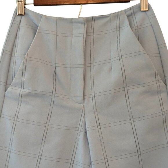 Paul & Joe Sister Womens Size 34 (US 2) Blue Windowpane Check Crop Pocket Pants - Picture 3 of 10